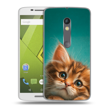 Пластиковый чехол на Motorola Moto X Play с принтом котенок