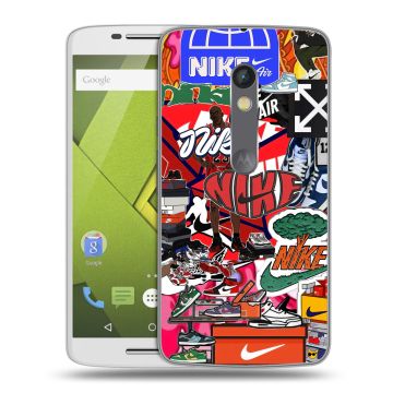 Пластиковый чехол на Motorola Moto X Play с принтом Найк Nike яркий