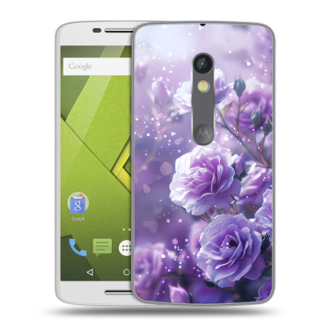 Пластиковый чехол на Motorola Moto X Play с принтом Розы цветы