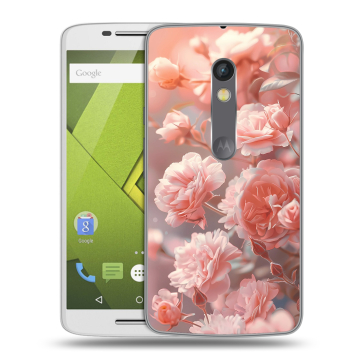 Пластиковый чехол на Motorola Moto X Play с принтом Розовые розы