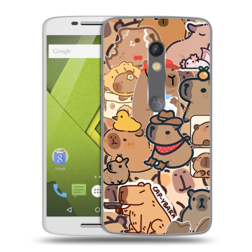 Пластиковый чехол на Motorola Moto X Play с принтом капибара