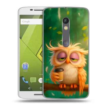Пластиковый чехол на Motorola Moto X Play с принтом сова