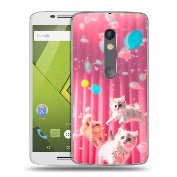 Пластиковый чехол на Motorola Moto X Play с принтом милые котики Пластиковый чехол на Motorola Moto X Play с принтом милые котики