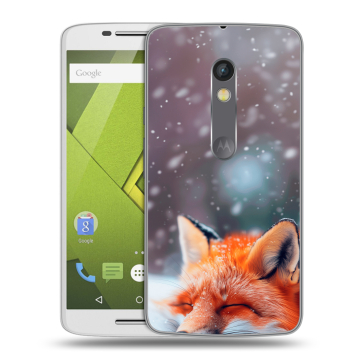 Пластиковый чехол на Motorola Moto X Play с принтом лиса