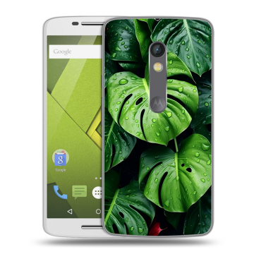 Пластиковый чехол на Motorola Moto X Play с принтом Листья