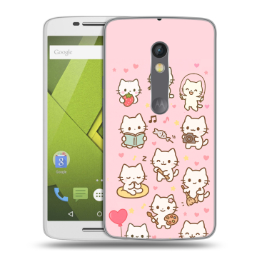Пластиковый чехол на Motorola Moto X Play с принтом Hello Kitty Хелоу Кити