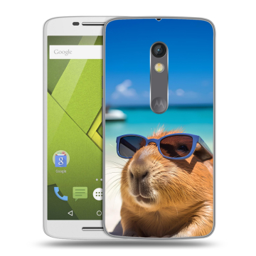 Пластиковый чехол на Motorola Moto X Play с принтом Капибара