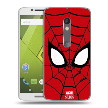 Пластиковый чехол на Motorola Moto X Play с принтом человек паук spiderman