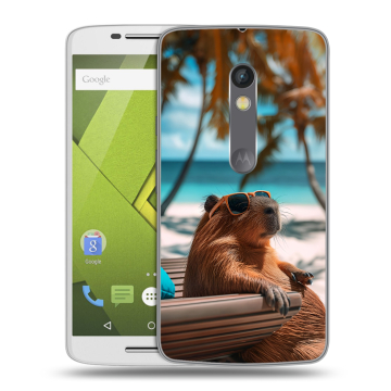 Пластиковый чехол на Motorola Moto X Play с принтом Капибара
