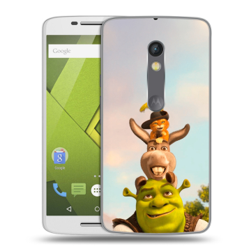 Пластиковый чехол на Motorola Moto X Play с принтом Шрек Shrek Пластиковый чехол на Motorola Moto X Play с принтом Шрек Shrek
