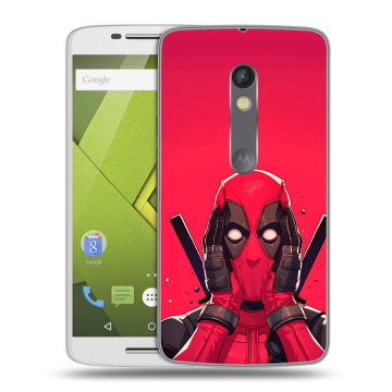 Пластиковый чехол на Motorola Moto X Play с принтом Дедпул Deadpool