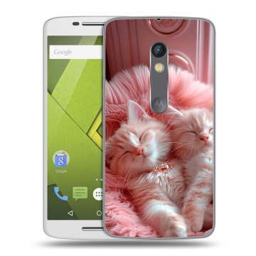 Пластиковый чехол на Motorola Moto X Play с принтом котята котики