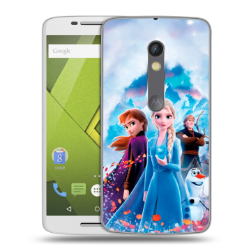 Пластиковый чехол на Motorola Moto X Play с принтом Холодное сердце Frozen