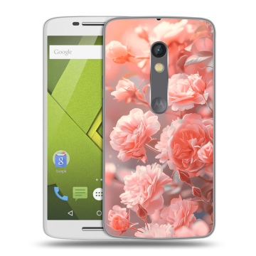 Пластиковый чехол на Motorola Moto X Play с принтом Розы цветы