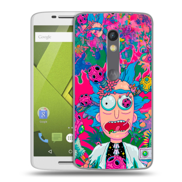 Пластиковый чехол на Motorola Moto X Play с принтом Рик и Морти Rick Morty