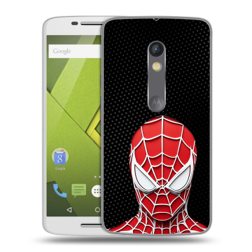 Пластиковый чехол на Motorola Moto X Play с принтом человек паук spiderman
