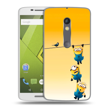 Пластиковый чехол на Motorola Moto X Play с принтом Миньоны