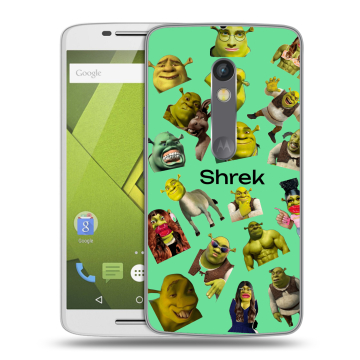 Пластиковый чехол на Motorola Moto X Play с принтом Шрек Shrek Пластиковый чехол на Motorola Moto X Play с принтом Шрек Shrek