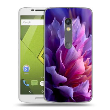 Пластиковый чехол на Motorola Moto X Play с принтом женский цветы