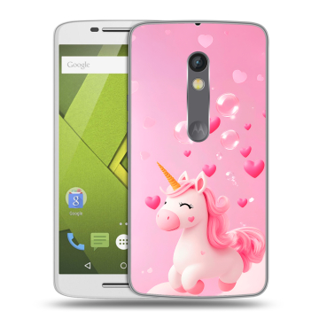Пластиковый чехол на Motorola Moto X Play с принтом Единорог