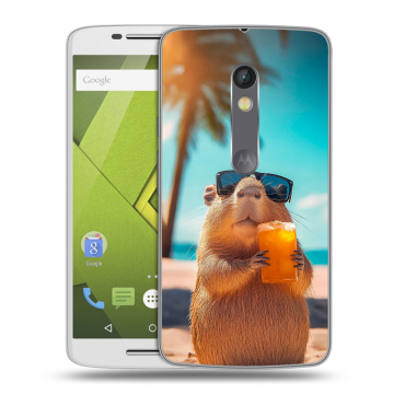 Пластиковый чехол на Motorola Moto X Play с принтом Капибара