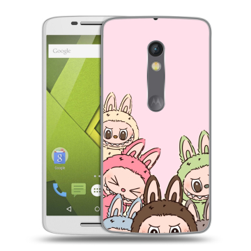 Пластиковый чехол на Motorola Moto X Play с принтом Лабубу Пластиковый чехол на Motorola Moto X Play с принтом Лабубу