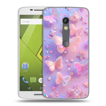 Пластиковый чехол на Motorola Moto X Play с принтом Бабочки