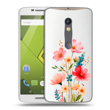 Пластиковый чехол на Motorola Moto X Play с принтом Цветы Пластиковый чехол на Motorola Moto X Play с принтом Цветы