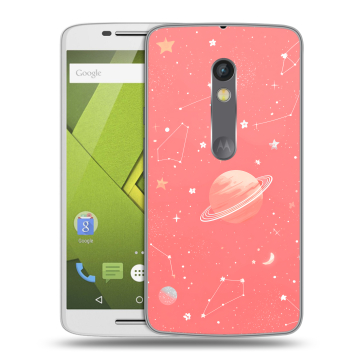 Пластиковый чехол на Motorola Moto X Play с принтом Розовый космос Пластиковый чехол на Motorola Moto X Play с принтом Розовый космос