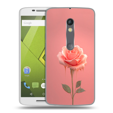 Пластиковый чехол на Motorola Moto X Play с принтом Розовая роза Пластиковый чехол на Motorola Moto X Play с принтом Розовая роза