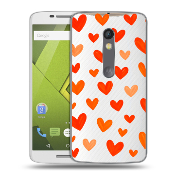 Пластиковый чехол на Motorola Moto X Play с принтом Сердечки Пластиковый чехол на Motorola Moto X Play с принтом Сердечки
