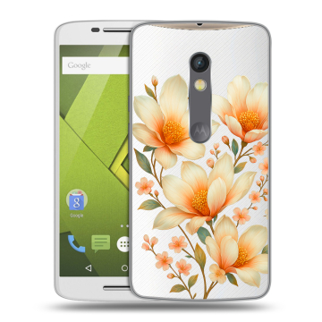 Пластиковый чехол на Motorola Moto X Play с принтом Цветы Пластиковый чехол на Motorola Moto X Play с принтом Цветы