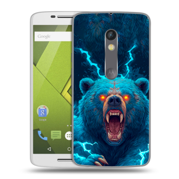Пластиковый чехол на Motorola Moto X Play с принтом Медведь Пластиковый чехол на Motorola Moto X Play с принтом Медведь