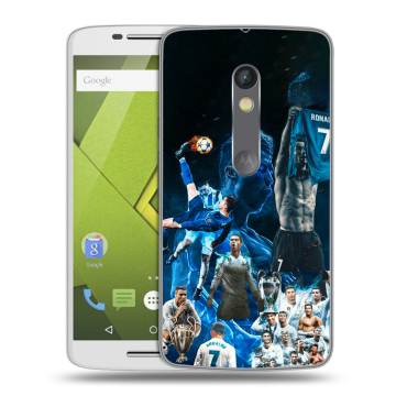 Пластиковый чехол на Motorola Moto X Play с принтом Реал Роналдо