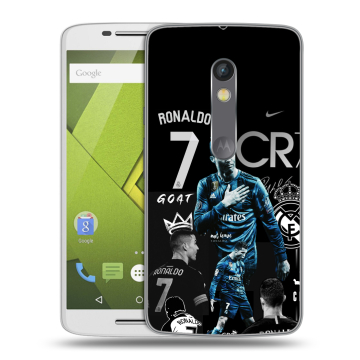 Пластиковый чехол на Motorola Moto X Play с принтом Реал Роналдо