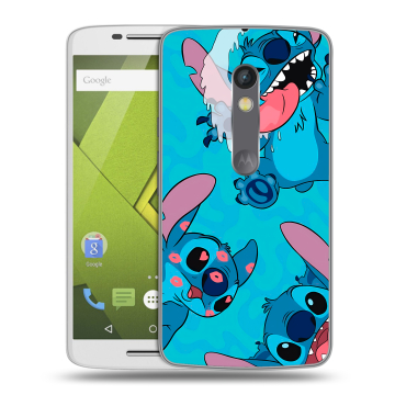 Пластиковый чехол на Motorola Moto X Play с принтом Лило и Стич