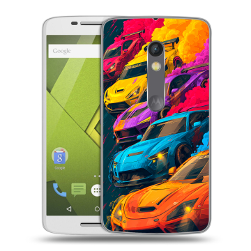 Пластиковый чехол на Motorola Moto X Play с принтом Тачки Пластиковый чехол на Motorola Moto X Play с принтом Тачки