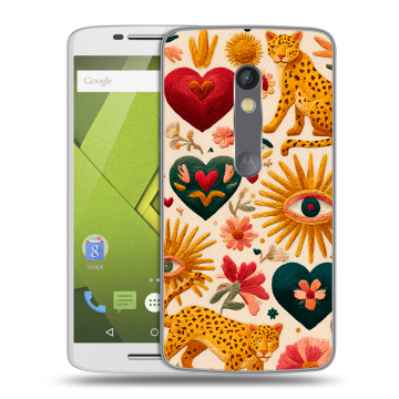 Пластиковый чехол на Motorola Moto X Play с принтом Модный принт Пластиковый чехол на Motorola Moto X Play с принтом Модный принт