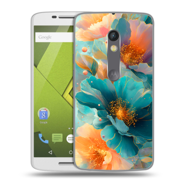 Пластиковый чехол на Motorola Moto X Play с принтом Цветы Пластиковый чехол на Motorola Moto X Play с принтом Цветы