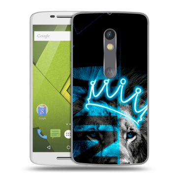 Пластиковый чехол на Motorola Moto X Play с принтом Король лев Пластиковый чехол на Motorola Moto X Play с принтом Король лев