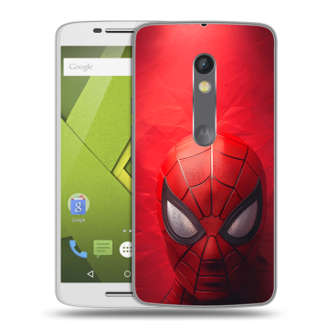 Пластиковый чехол на Motorola Moto X Play с принтом Spiderman Человек паук