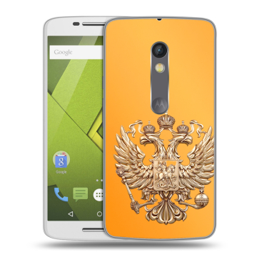 Пластиковый чехол на Motorola Moto X Play с принтом Герб Флаг России Пластиковый чехол на Motorola Moto X Play с принтом Герб Флаг России