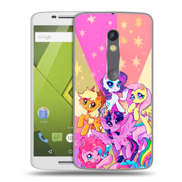 Пластиковый чехол на Motorola Moto X Play с принтом My little pony Дружба чудо