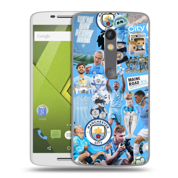 Пластиковый чехол на Motorola Moto X Play с принтом Man City Манчестер Сити Пластиковый чехол на Motorola Moto X Play с принтом Man City Манчестер Сити