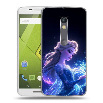Пластиковый чехол на Motorola Moto X Play с принтом Холодное сердце Frozen