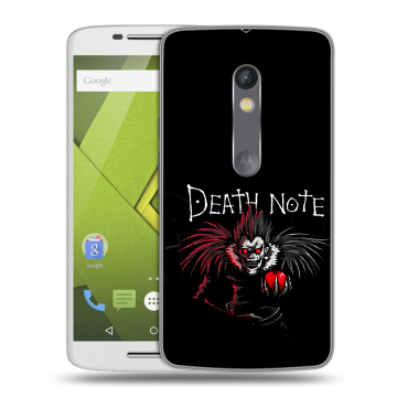 Пластиковый чехол на Motorola Moto X Play с принтом Death note Тетрадь смерти