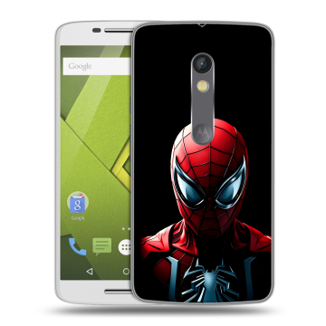 Пластиковый чехол на Motorola Moto X Play с принтом Spiderman Человек паук