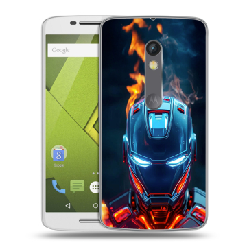 Пластиковый чехол на Motorola Moto X Play с принтом IronMan Железный человек