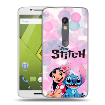 Пластиковый чехол на Motorola Moto X Play с принтом Лило и Стич