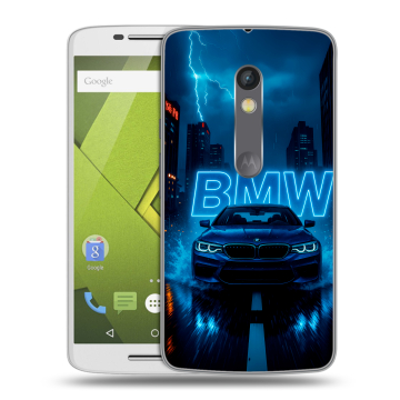 Пластиковый чехол на Motorola Moto X Play с принтом BMW БМВ